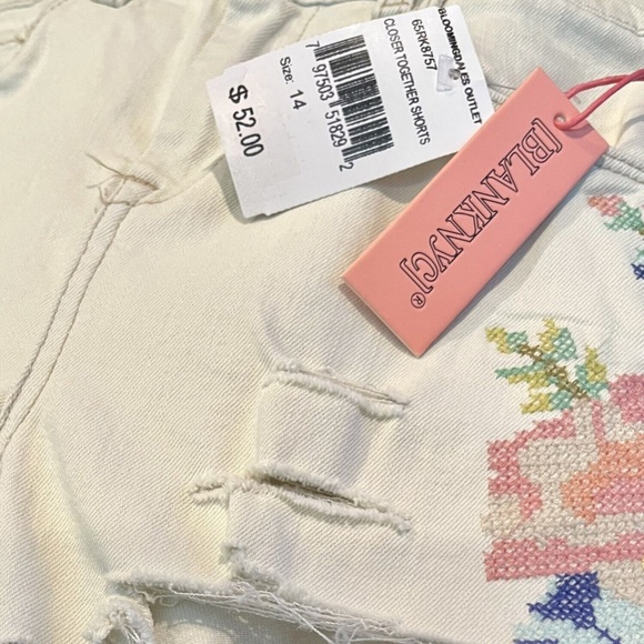 Blank NYC Big Girl's Closer Together Cross Stitch Embroidered Shorts Sizes 10/14 - Picture 10 of 16